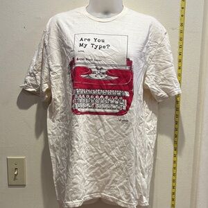 Gildan Off-White and Red Typewriter Tee